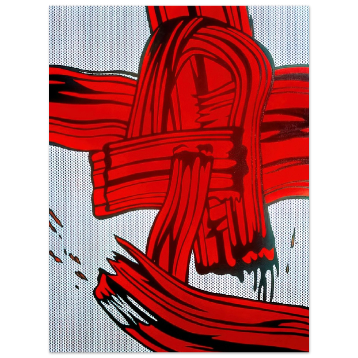 Roy Lichtenstein - RED PAINTING BRUSHSTROKE 1965  75x100 cm / 30x40inches Fine Art Poster