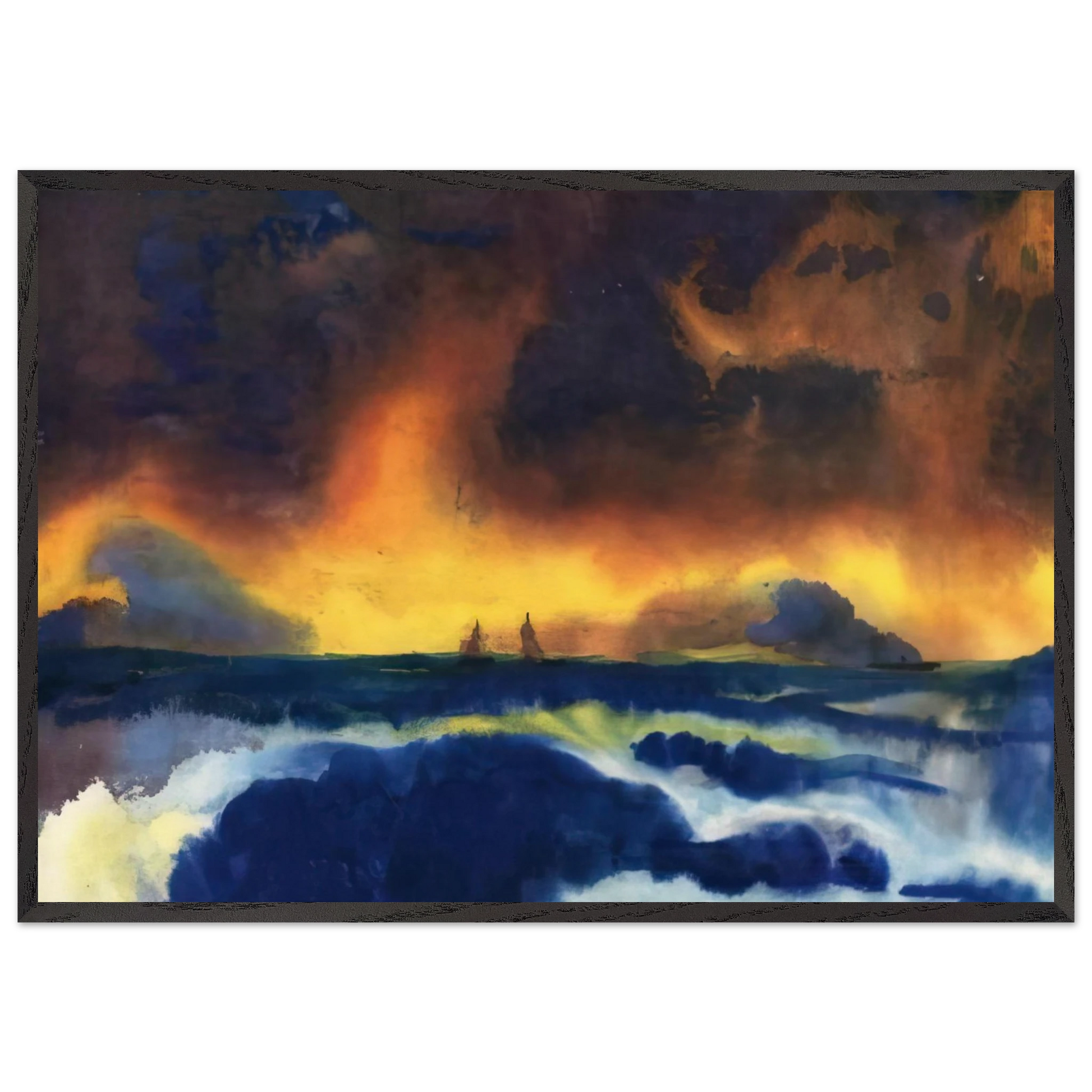 Stormy sea - Emil Nolde Framed Art Print – Black Wooden Frame - Default Title - -Framed Art Print