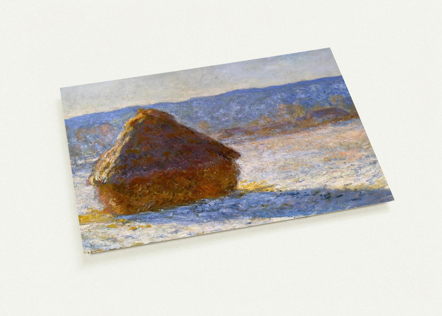 Grainstack, Snow Effect, Morning By claude monet Pack of 10 Post Cards | claude monet Post Cards | A6 (10.5 x 14.8 cm) - 4.1 x 5.8 inches