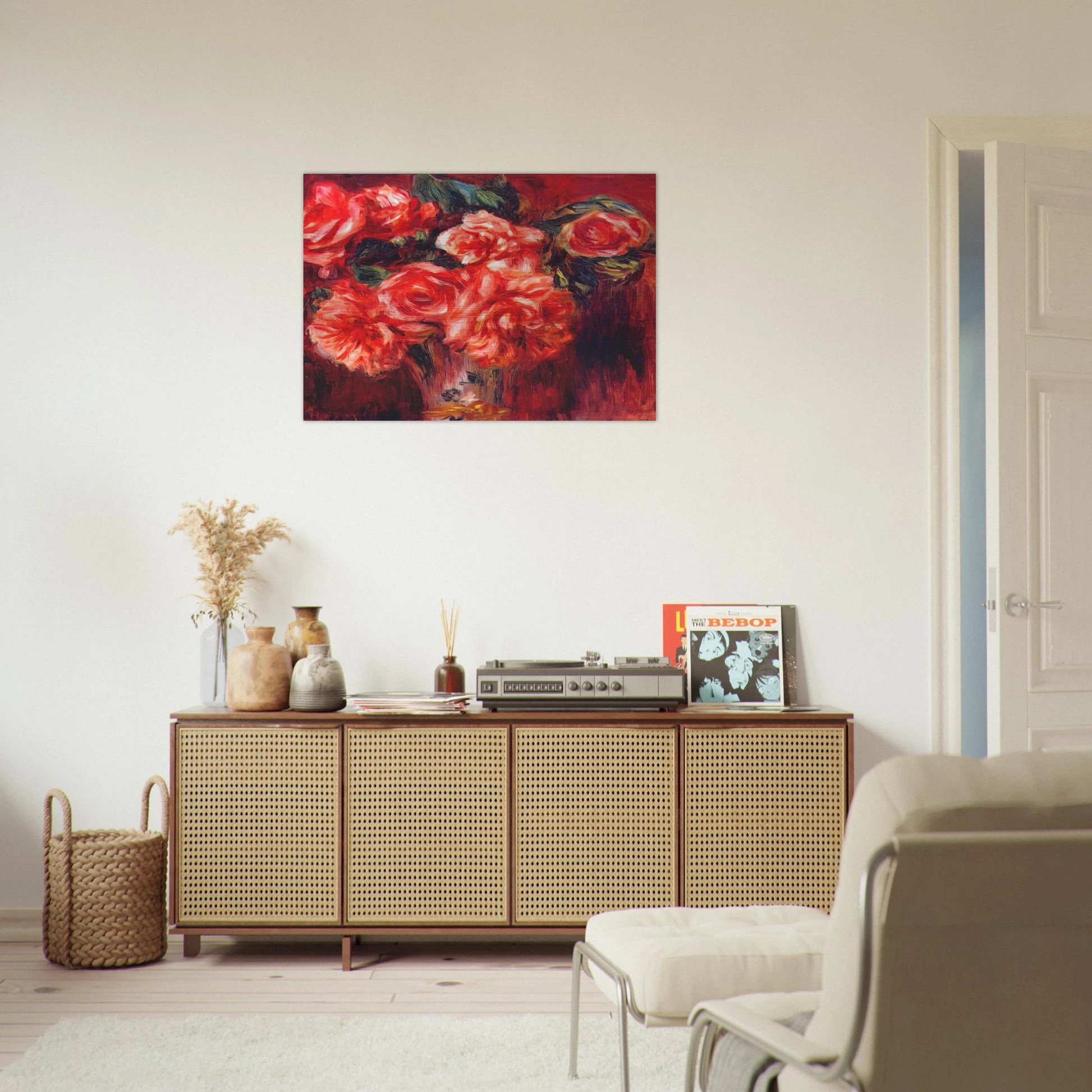 Moss roses - Pierre-Auguste Renoir Brushed Aluminum Print - 70x100 cm / 28x40 inches | Pierre-Auguste Renoir Aluminum Print | Pierre-Auguste Renoir Prints