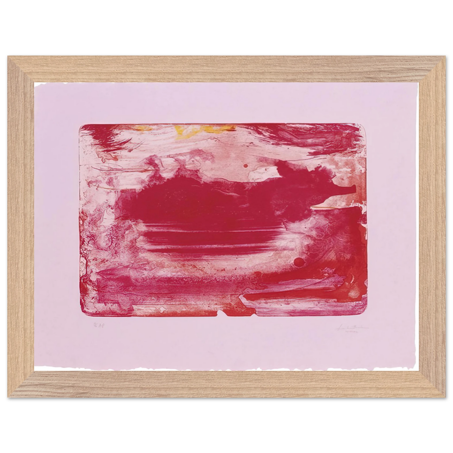 Helen Frankenthaler - The Red Sea - 1982 Wall art - A2 (42 x 59.4  cm) - Premium Wooden Framed Poster With Fine Art Paper - Wood frame