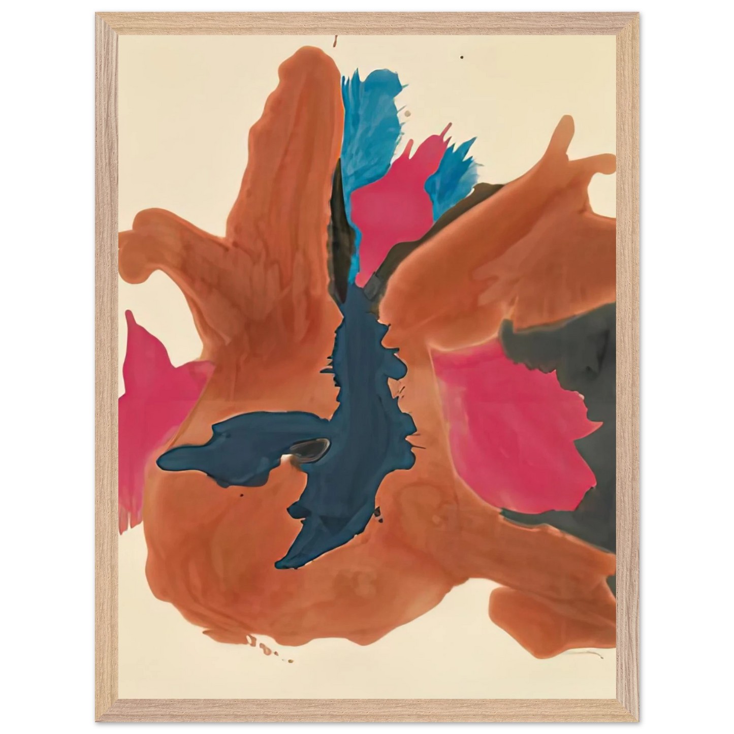 Helen Frankenthaler - Pink Lady, 1963- Wall Art - 21x29.7 cm / 8x12" - Premium Wooden Framed Poster With Fine Art Paper - Black frame