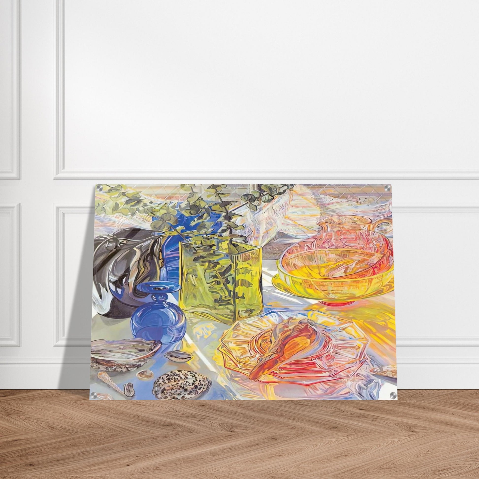 GLASS AND SHELLS 1990 - Janet Fish Acrylic Print - 70x100 cm / 28x40″ inches | Janet Fish Wall Art | Janet Fish Prints