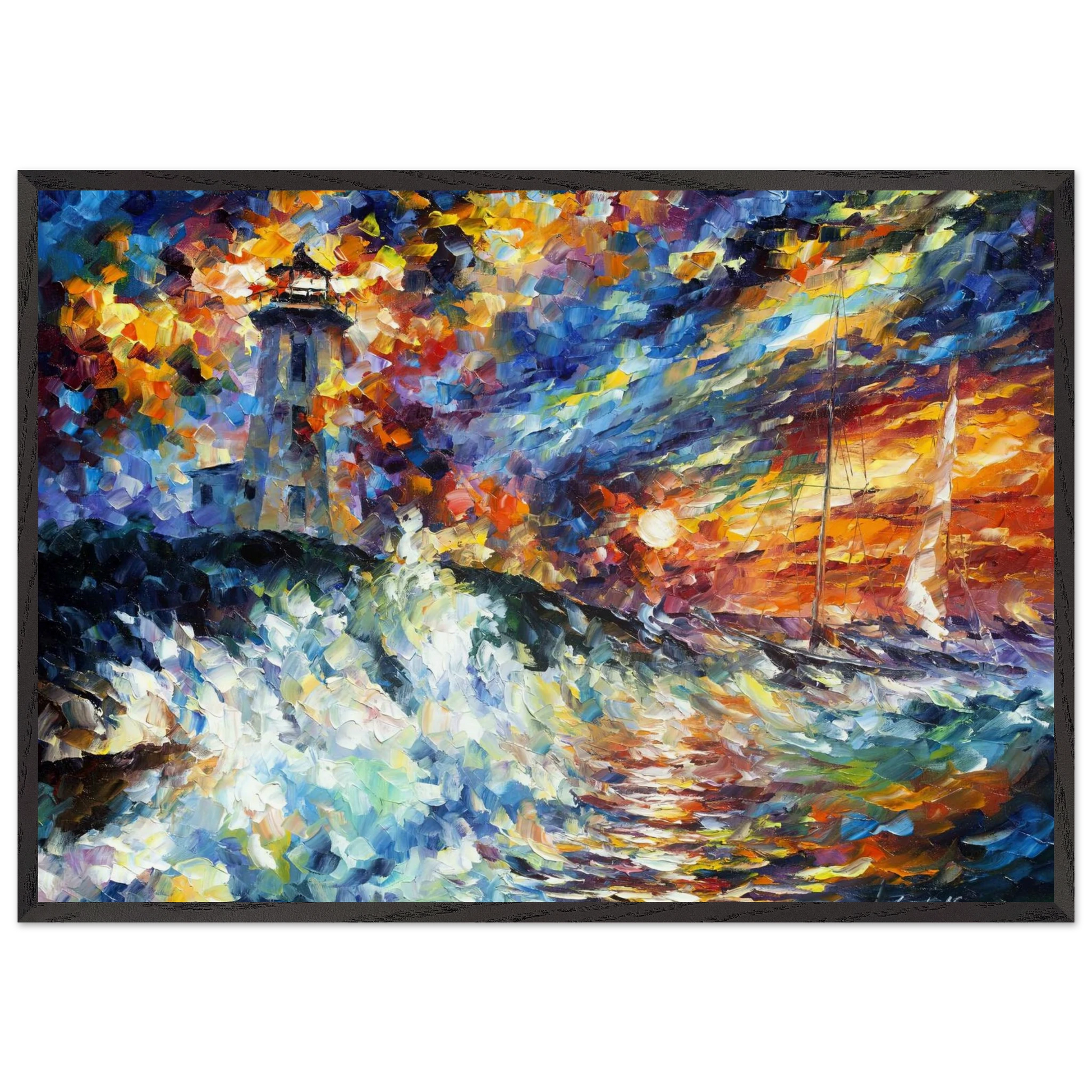 Leonid Afremov N33 - Leonid Afremov Framed Art Print – Black Wooden Frame - Default Title - -Framed Art Print