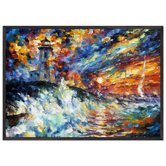 Leonid Afremov N33 - Leonid Afremov 70x100 cm / 28x40 inches Framed Art Print – Black Wooden Frame