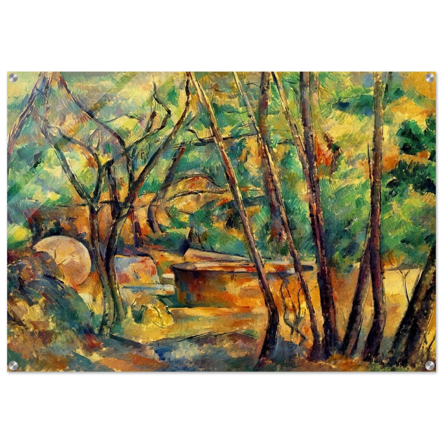 Millstone and Cistern Under Trees - Paul Cézanne Acrylic Print - 70x100 cm / 28x40″ inches