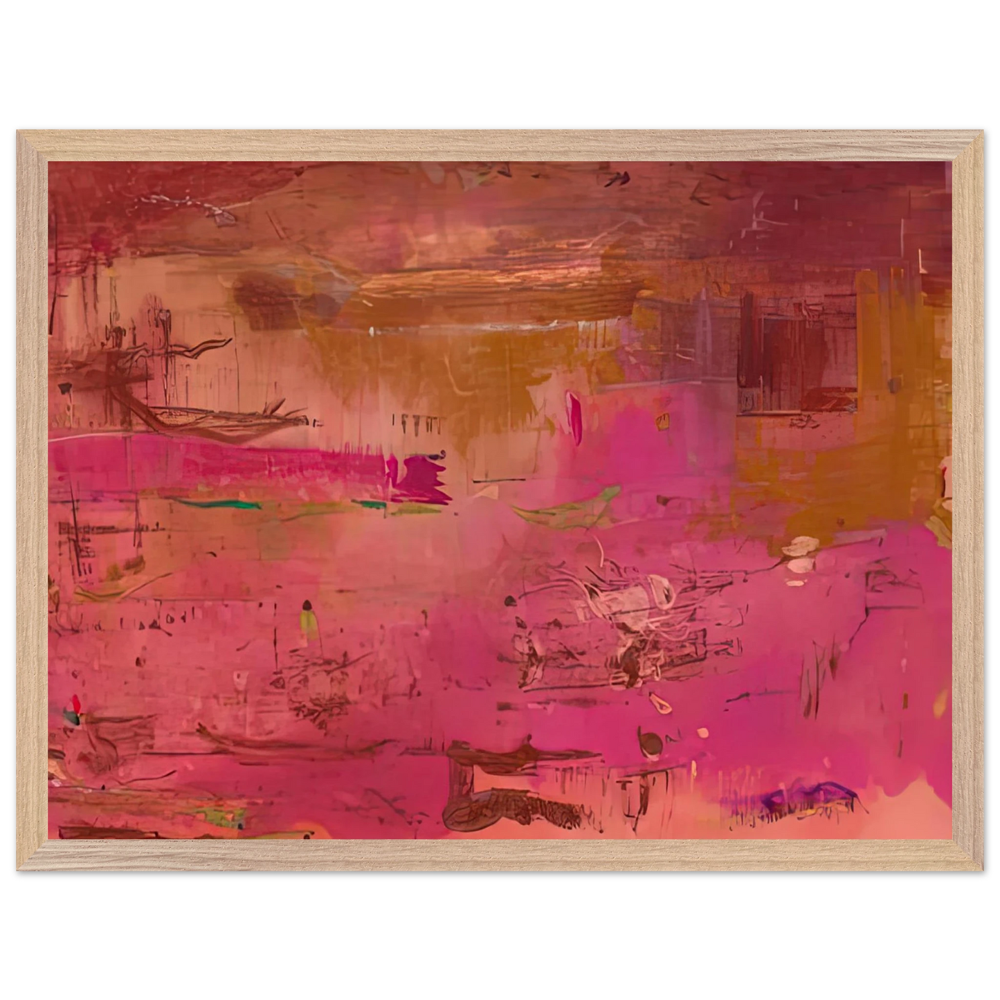 Helen Frankenthaler - Dream Walk Red, 1978- Wall Art - 60x80 cm / 24x32 inches - Premium Wooden Framed Poster With Fine Art Paper - White frame