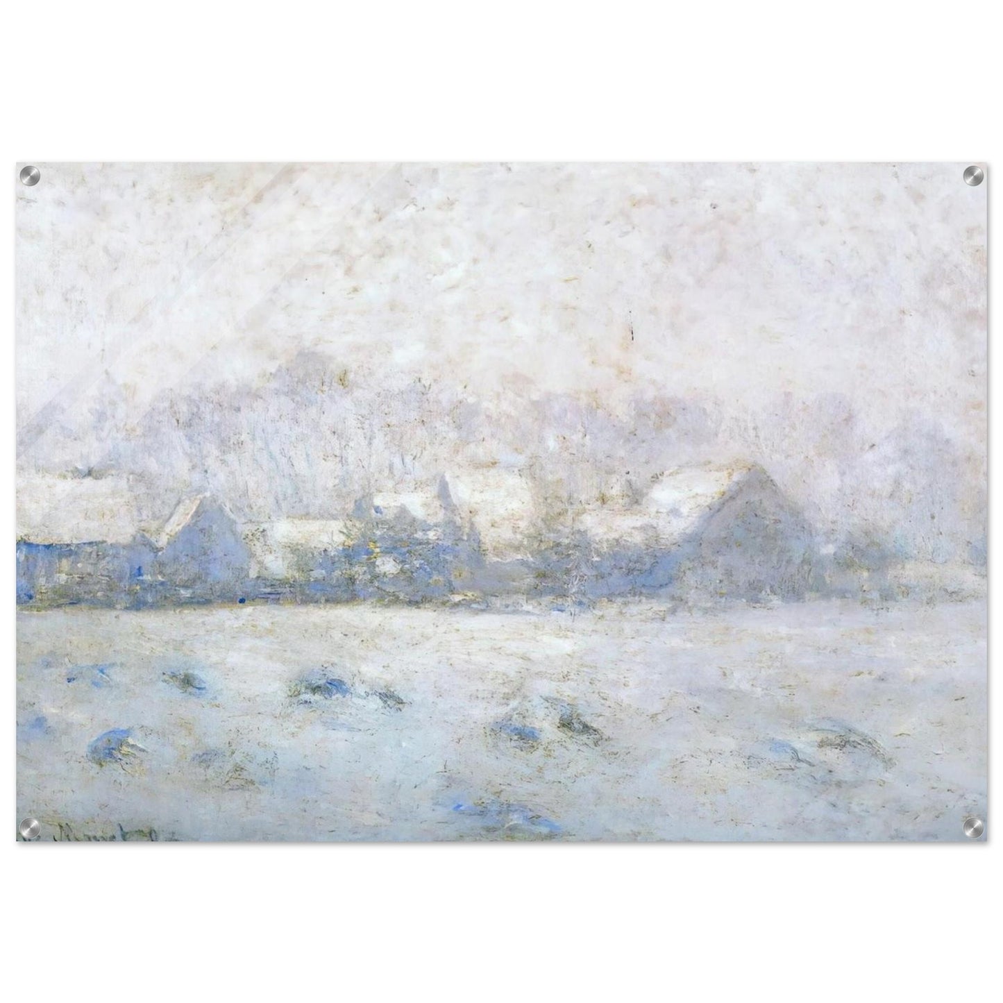 Snow Effect, Giverny - claude monet Acrylic Print - 70x100 cm / 28x40″ inches