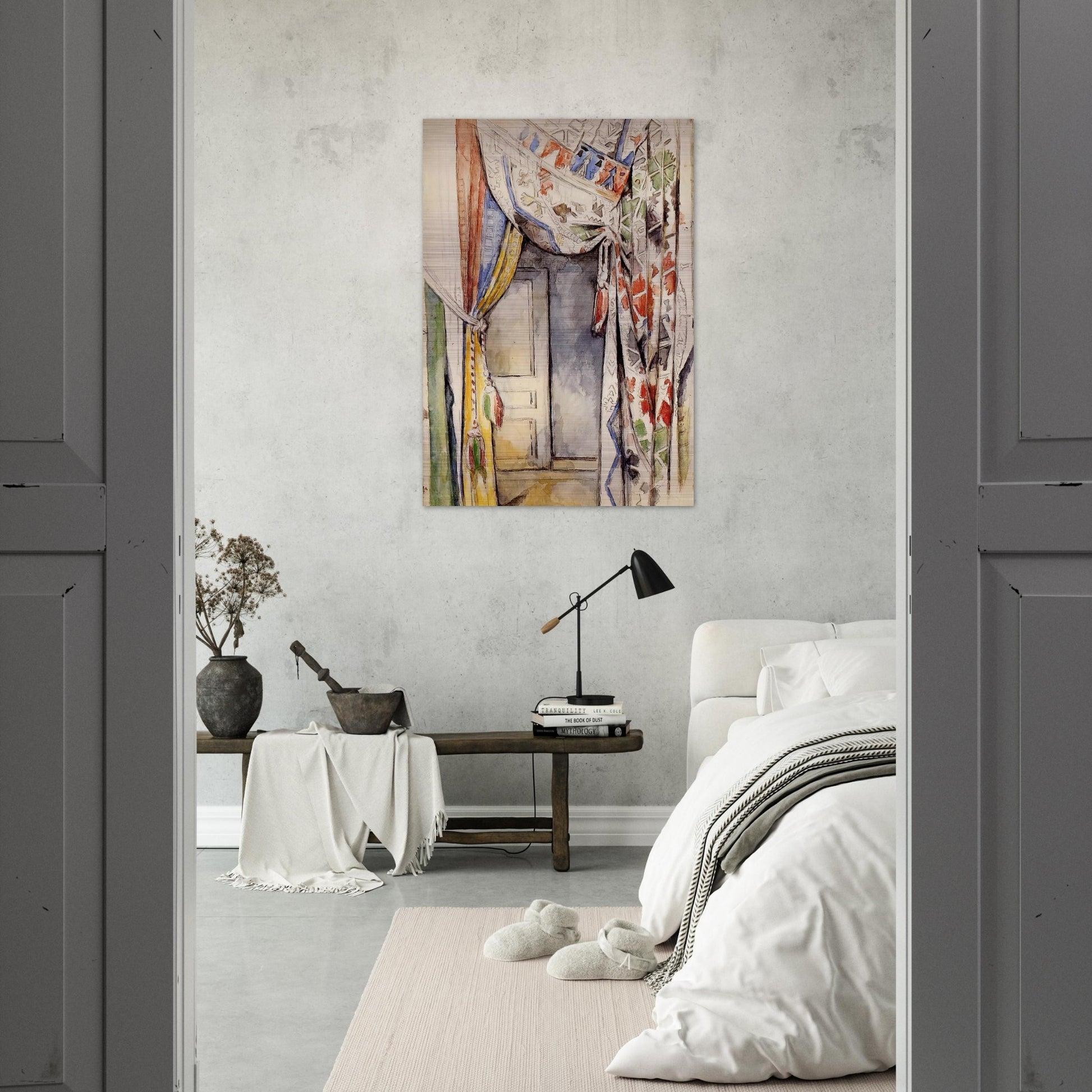 Curtains - Paul Cézanne Brushed Aluminum Print - 70x100 cm / 28x40 inches | Paul Cézanne Aluminum Print | Paul Cézanne Prints