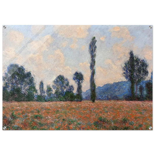 Poppy Field in Giverny 03 - claude monet Acrylic Print - 70x100 cm / 28x40″ inches | claude monet Wall Art | claude monet Prints