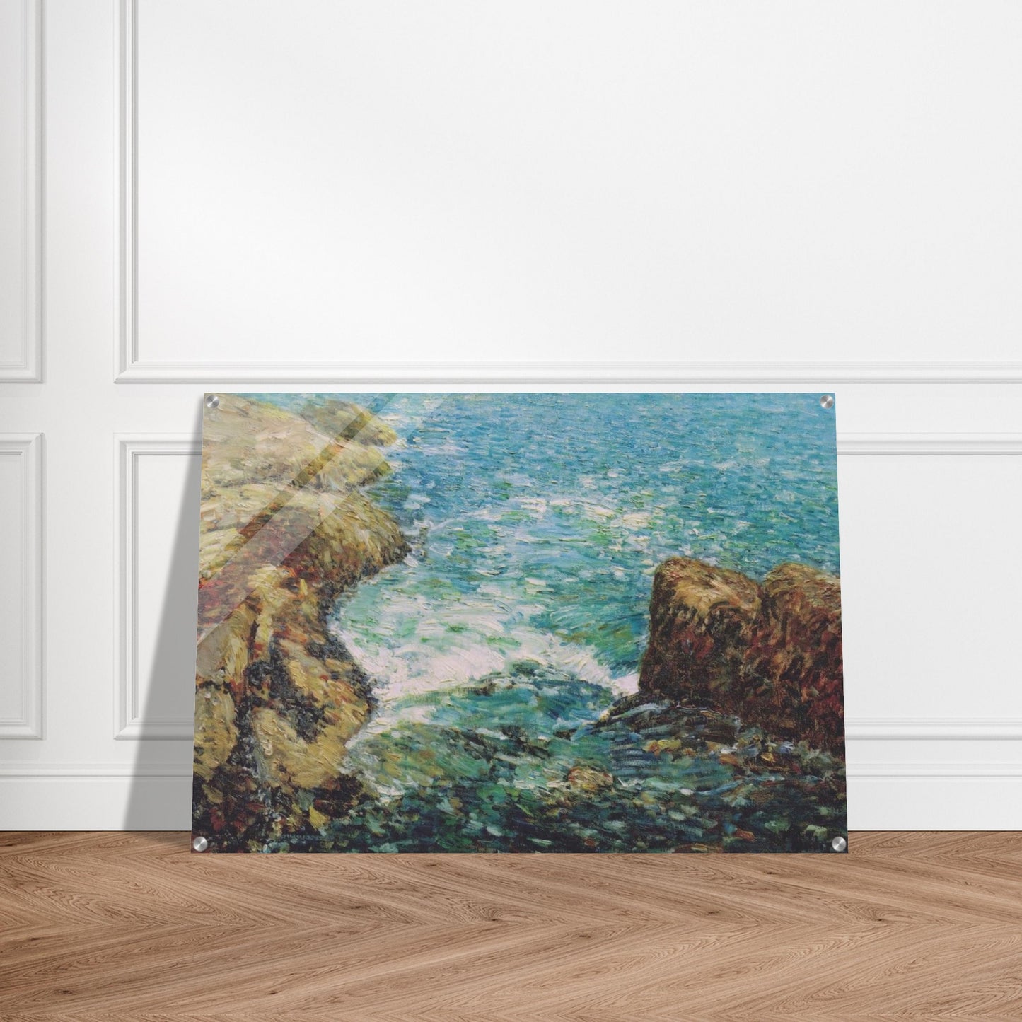 Surf and Rocks - Childe Hassam Acrylic Print - 70x100 cm / 28x40″ inches