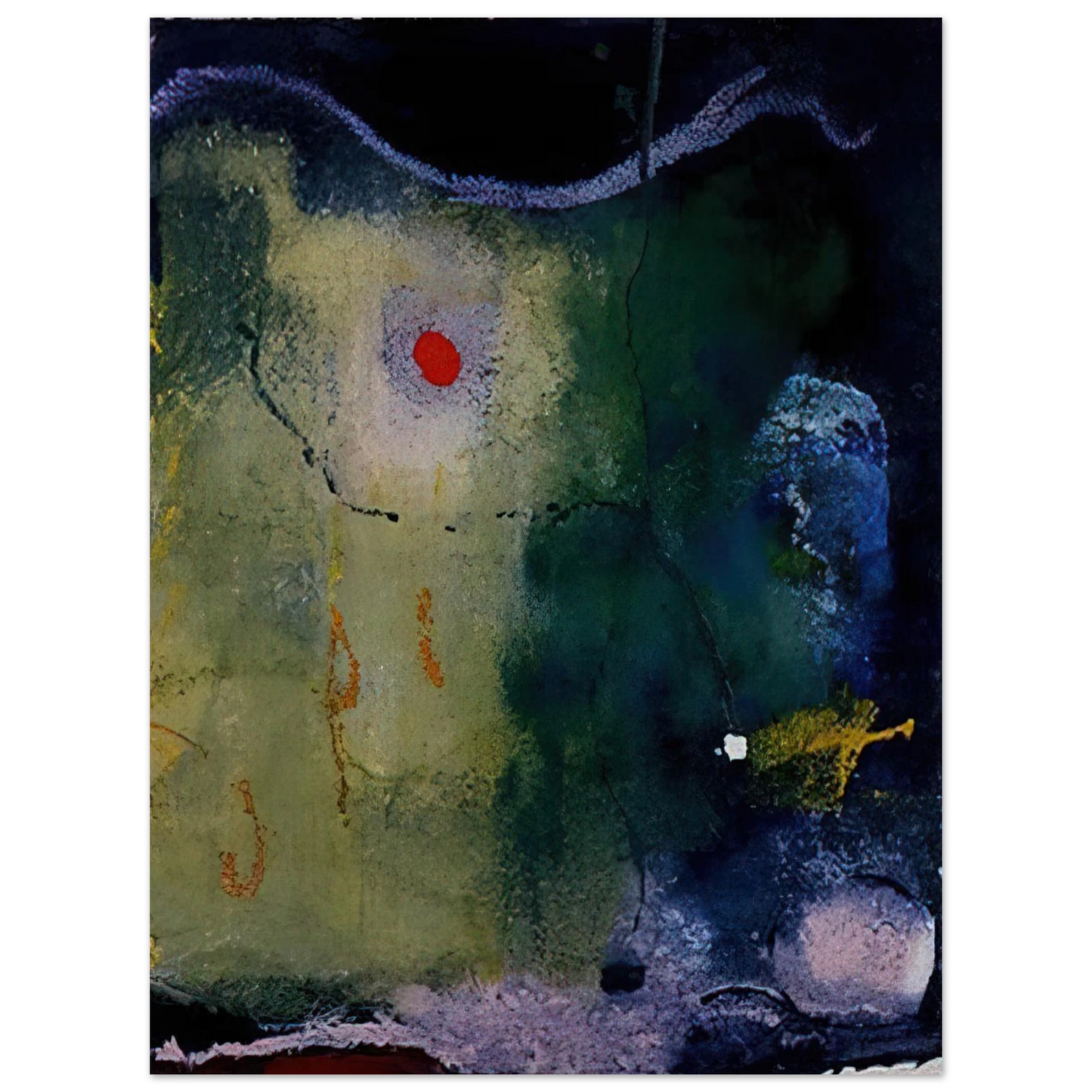 Helen Frankenthaler - The Other Side of the Moon - 1995 Wall art - 50x70 cm / 20x28 inches - Premium Wooden Framed Poster With Fine Art Paper - Black frame