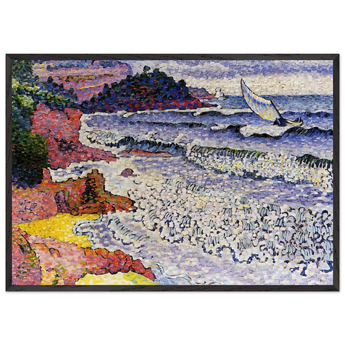 The Choppy Sea - Henri-Edmond Cross Framed Art Print – Black Wooden Frame - Default Title - -Framed Art Print