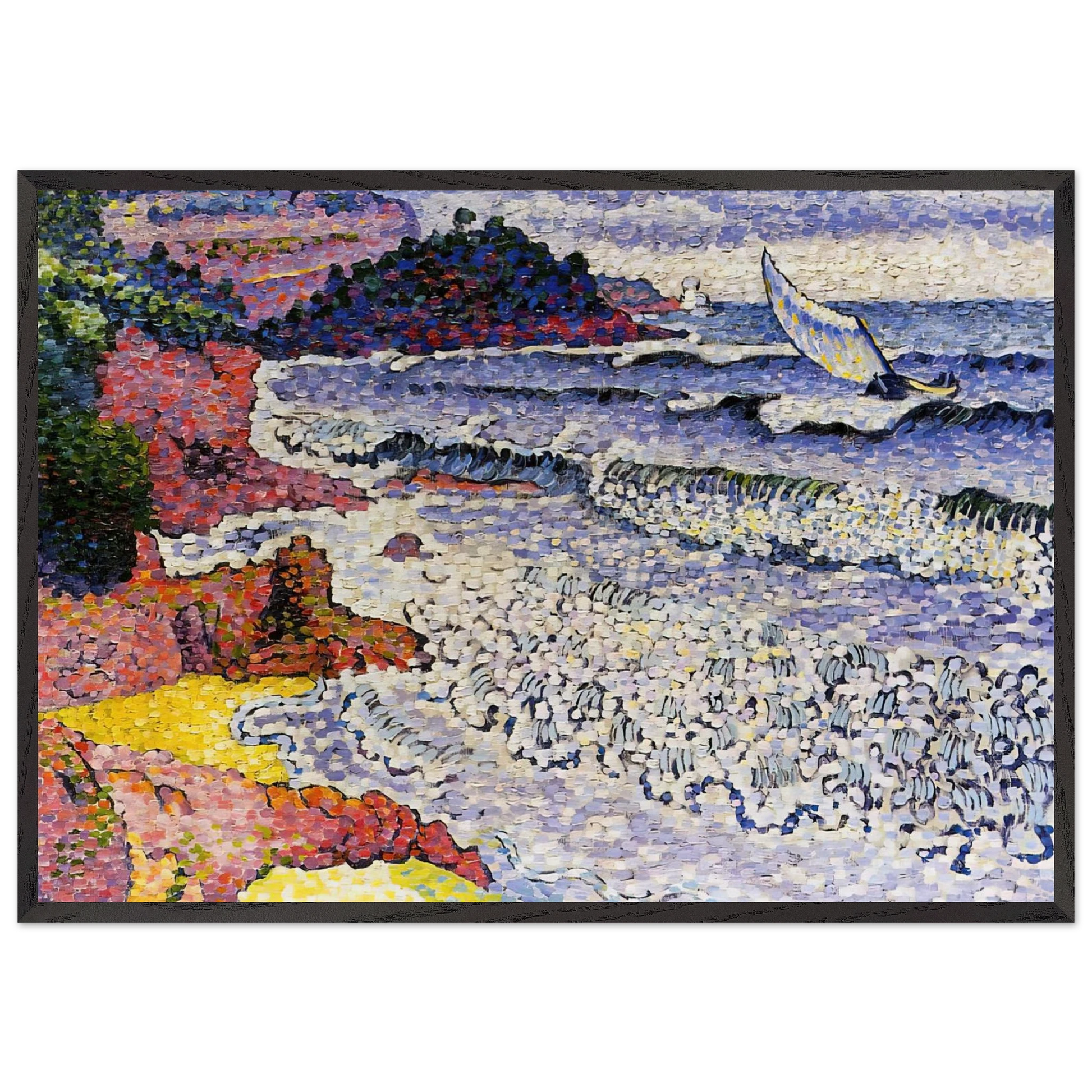 The Choppy Sea - Henri-Edmond Cross Framed Art Print – Black Wooden Frame - Default Title - -Framed Art Print