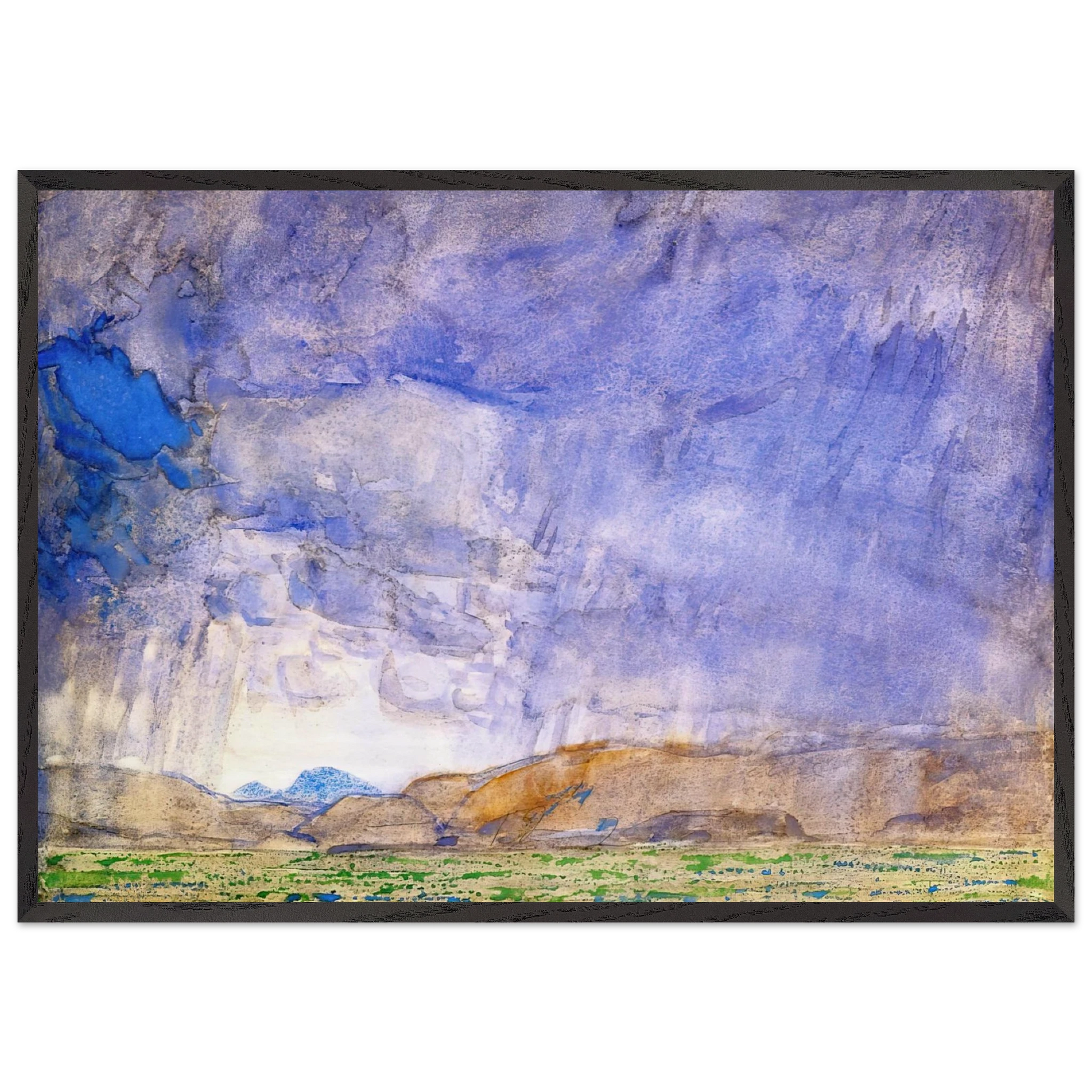 Thunderstorm on the Oregon Trail - Childe Hassam Framed Art Print – Black Wooden Frame - Default Title - -Framed Art Print