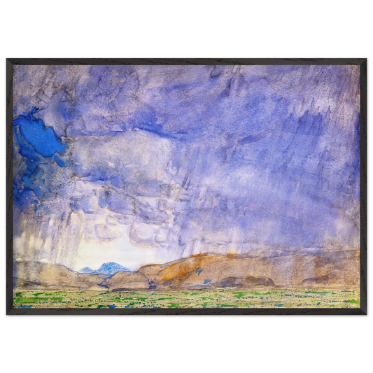 Thunderstorm on the Oregon Trail - Childe Hassam Framed Art Print – Black Wooden Frame - Default Title - -Framed Art Print