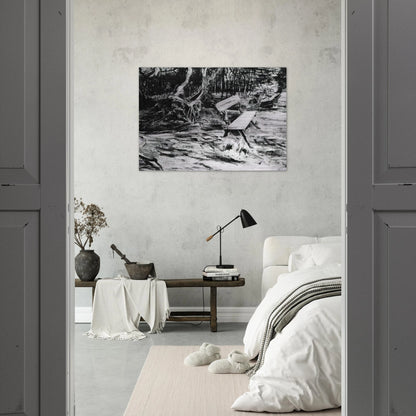 Bench in a Wood - Vincent van Gogh Brushed Aluminum Print - 70x100 cm / 28x40 inches | Vincent van Gogh Aluminum Print | Vincent van Gogh Prints