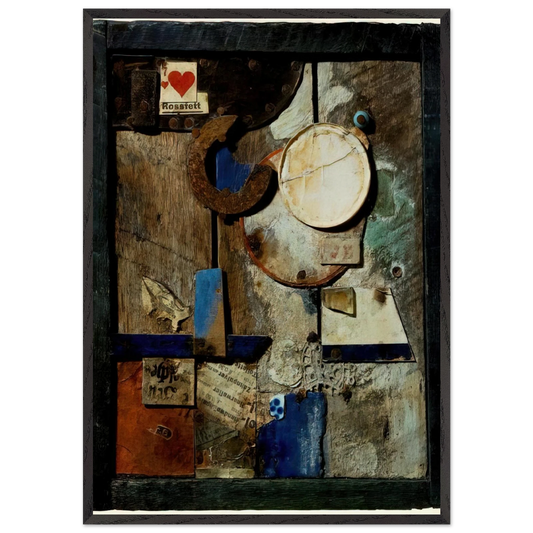 MERZBILD ROSSFETT 1919 - Kurt Schwitters Framed Art Print – Black Wooden Frame - Default Title - -Framed Art Print