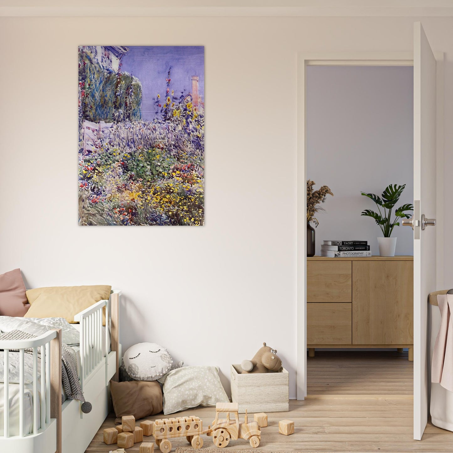 Dexter`s Garden - Childe Hassam Brushed Aluminum Print - 70x100 cm / 28x40 inches | Childe Hassam Aluminum Print | Childe Hassam Prints