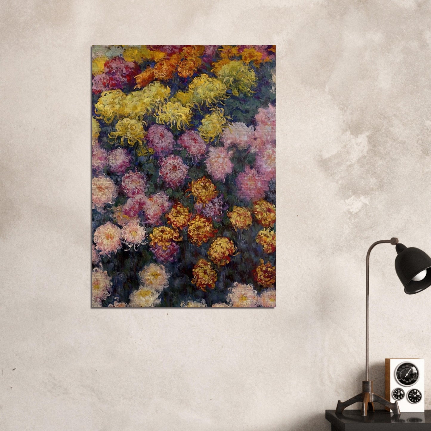 Bed of Chrysanthemums - claude monet Brushed Aluminum Print - 70x100 cm / 28x40 inches | claude monet Aluminum Print | claude monet Prints
