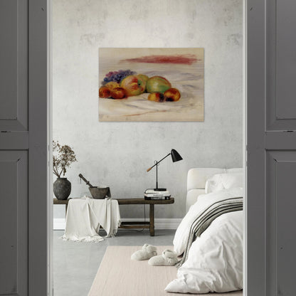 Apples and Grapes - Pierre-Auguste Renoir Brushed Aluminum Print - 70x100 cm / 28x40 inches | Pierre-Auguste Renoir Aluminum Print | Pierre-Auguste Renoir Prints