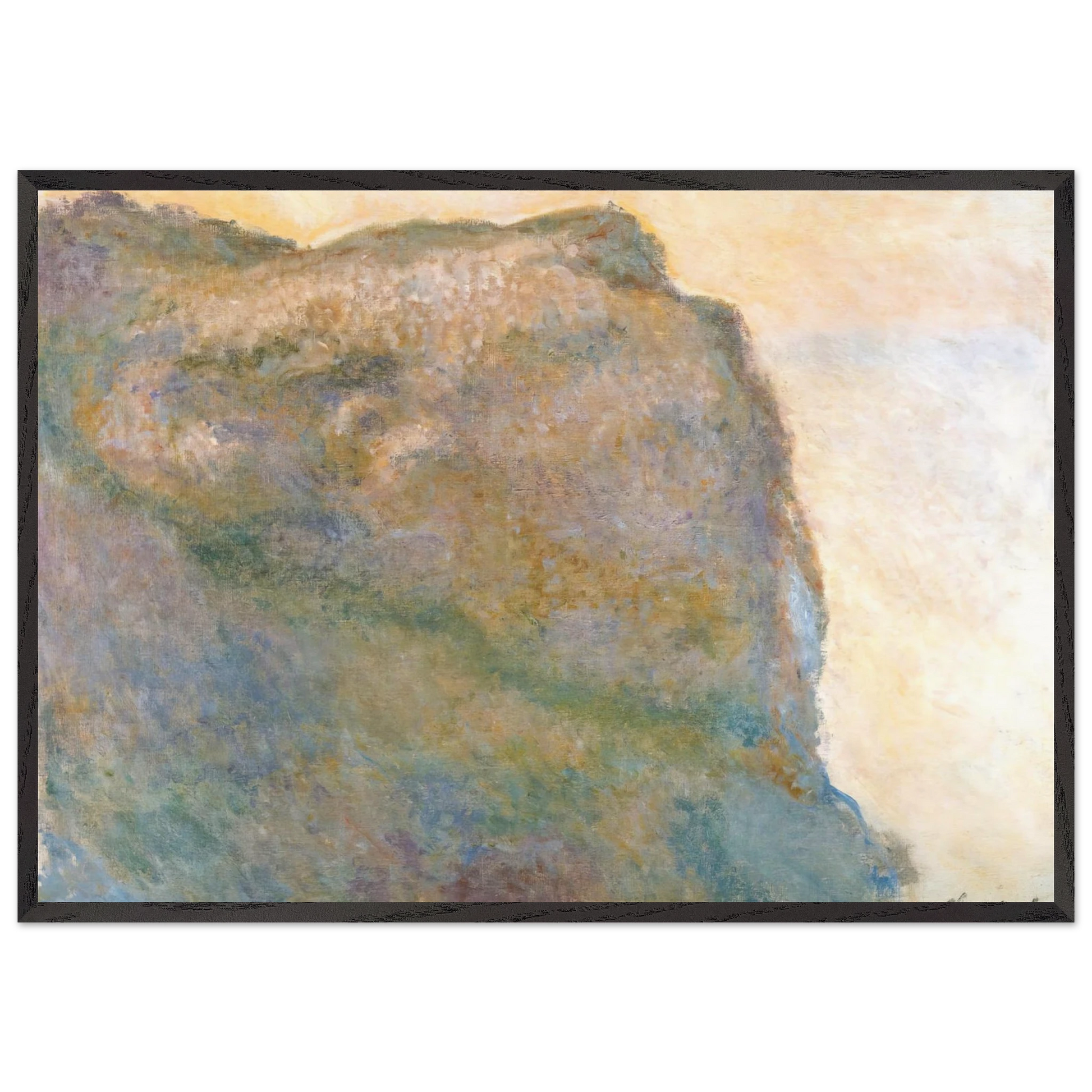 Cliff at Petit Ailly - claude monet Framed Art Print – Black Wooden Frame - Default Title - -Framed Art Print