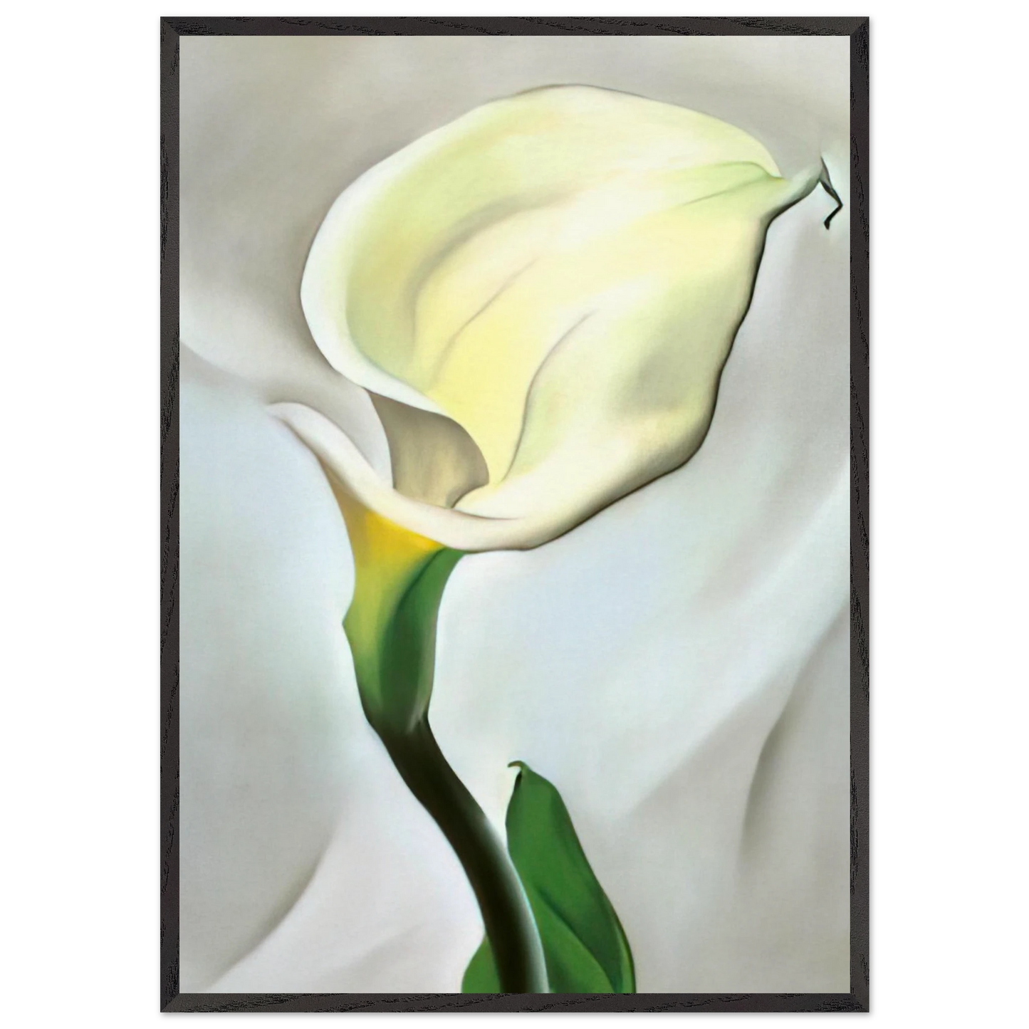 Calla Lily Turned Away - Georgia OKeeffe 70x100 cm / 28x40 inches Framed Art Print – Black Wooden Frame
