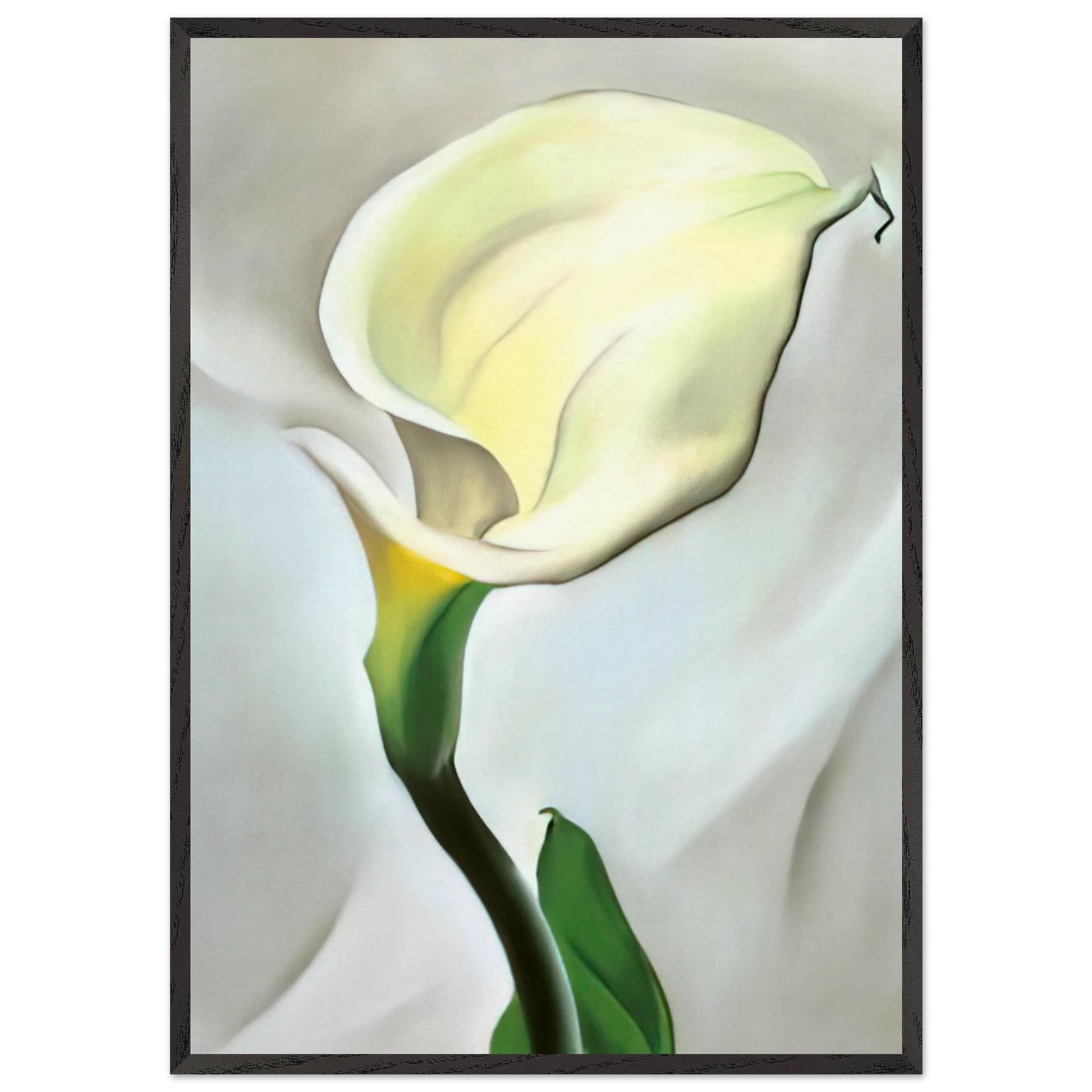 Calla Lily Turned Away - Georgia OKeeffe 70x100 cm / 28x40 inches Framed Art Print – Black Wooden Frame