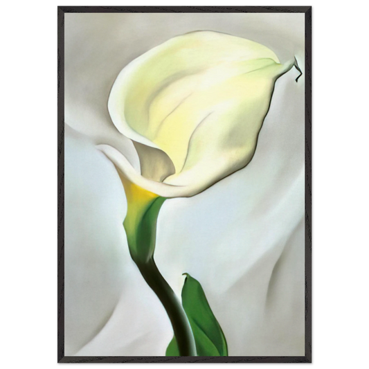 Calla Lily Turned Away - Georgia OKeeffe 70x100 cm / 28x40 inches Framed Art Print – Black Wooden Frame