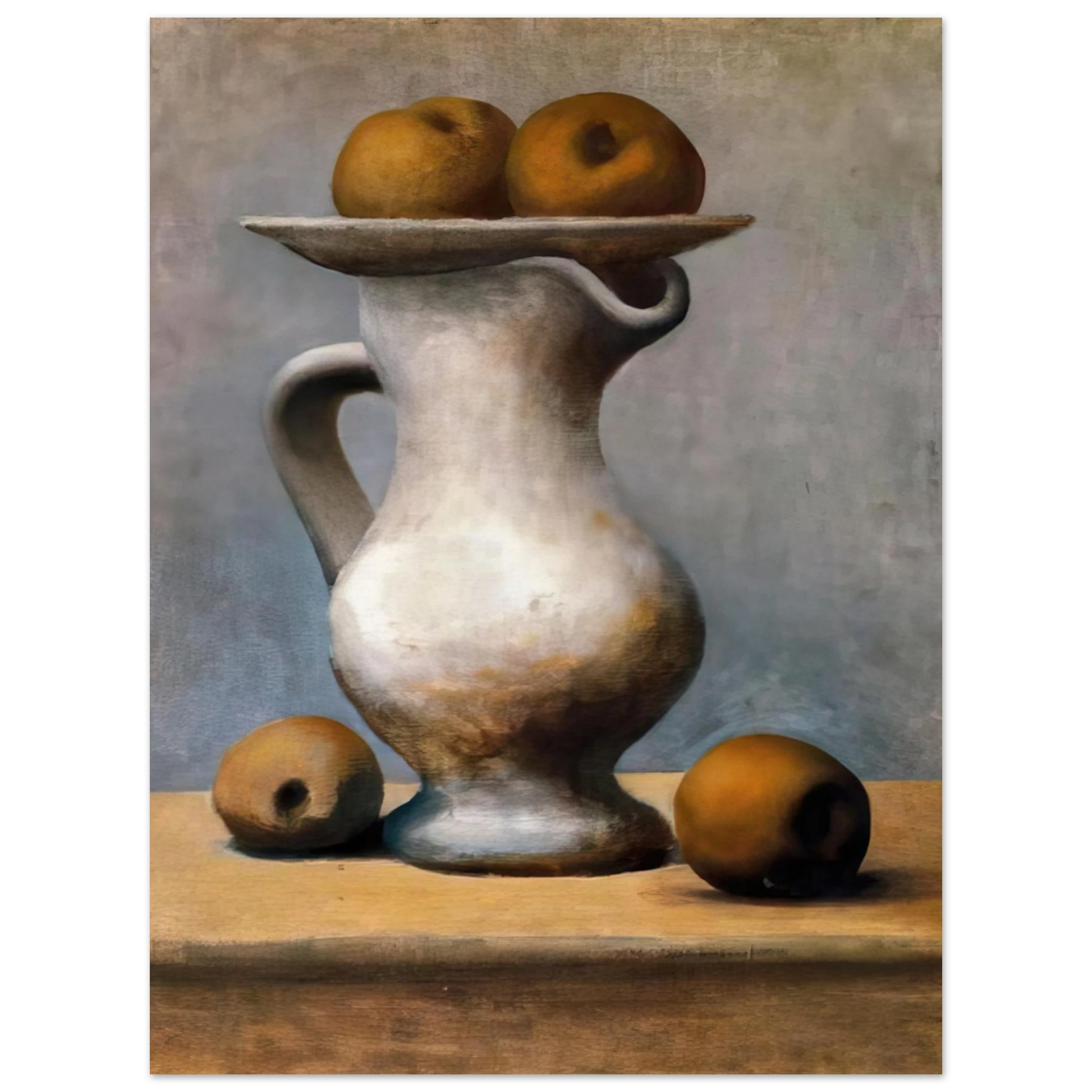 Pablo Picasso - Still life with pitcher and apples Fine Art Poster - Default Title