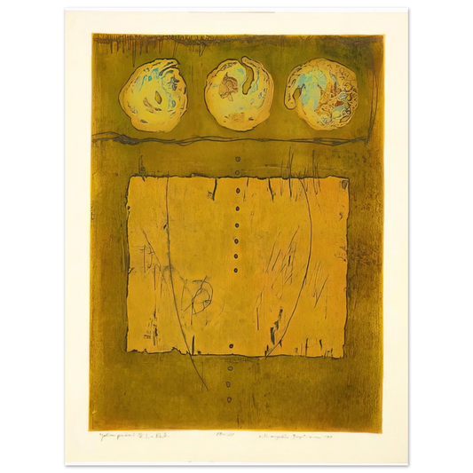 Hiroyuki Tajima - Yellow Print - 1970 Fine Art Poster - Default Title