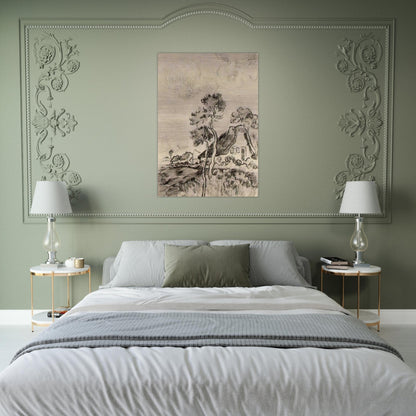 Cottages and Trees - Vincent van Gogh Brushed Aluminum Print - 70x100 cm / 28x40 inches | Vincent van Gogh Aluminum Print | Vincent van Gogh Prints