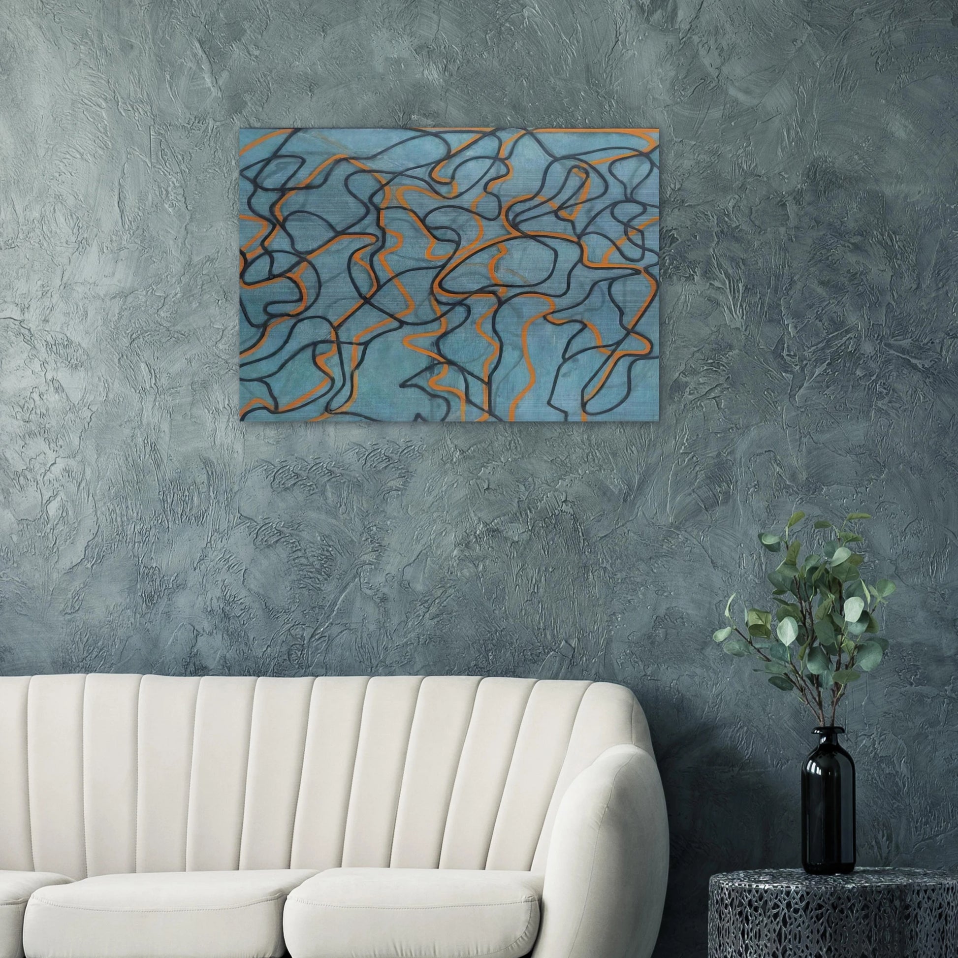 Letter About Rocks #3, Blue Ground - 2010 - Brice Marden Brushed Aluminum Print - 70x100 cm / 28x40 inches | Brice Marden Aluminum Print | Brice Marden Prints