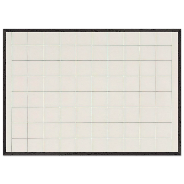 On a clear day 1 - Agnes Martin 70x100 cm / 28x40 inches Framed Art Print – Black Wooden Frame