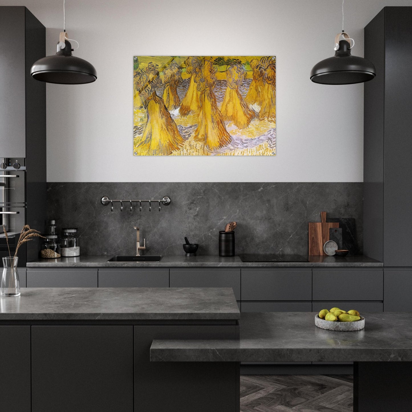 Sheaves of Wheat - Vincent van Gogh Acrylic Print - 70x100 cm / 28x40″ inches