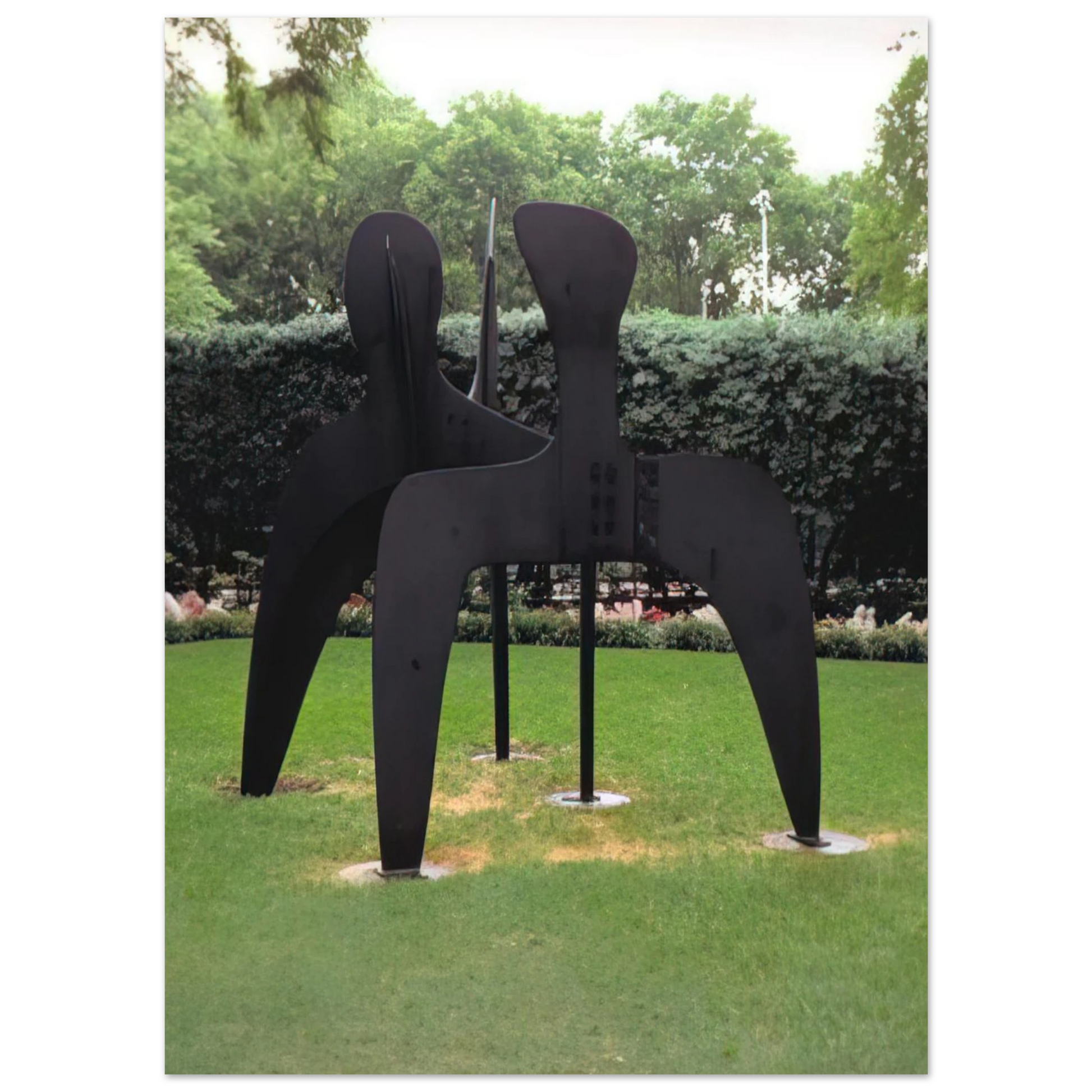 Alexander Calder - THREE BOLLARDS 1970 Fine Art Poster - 75x100 cm / 30x40 inches