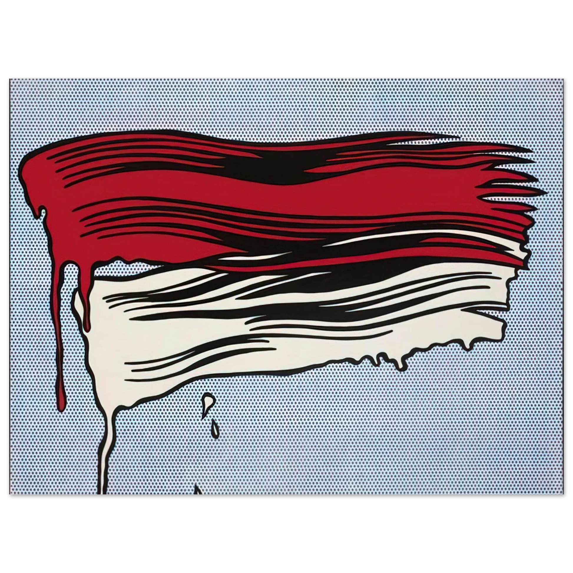 Roy Lichtenstein - RED AND WHITE BRUSHSTROKES 1965 Fine Art Poster - Default Title