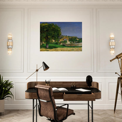 Chestnut Trees and Farmstead of Jas de Bouffin - Paul Cézanne Brushed Aluminum Print - 70x100 cm / 28x40 inches | Paul Cézanne Aluminum Print | Paul Cézanne Prints