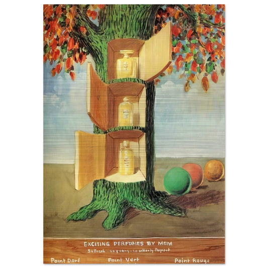 POSTER EXCITING PERFUMES BY MEM 1946 - Rene Magritte Brushed Aluminum Print - 70x100 cm / 28x40 inches | Rene Magritte Aluminum Print | Rene Magritte Prints