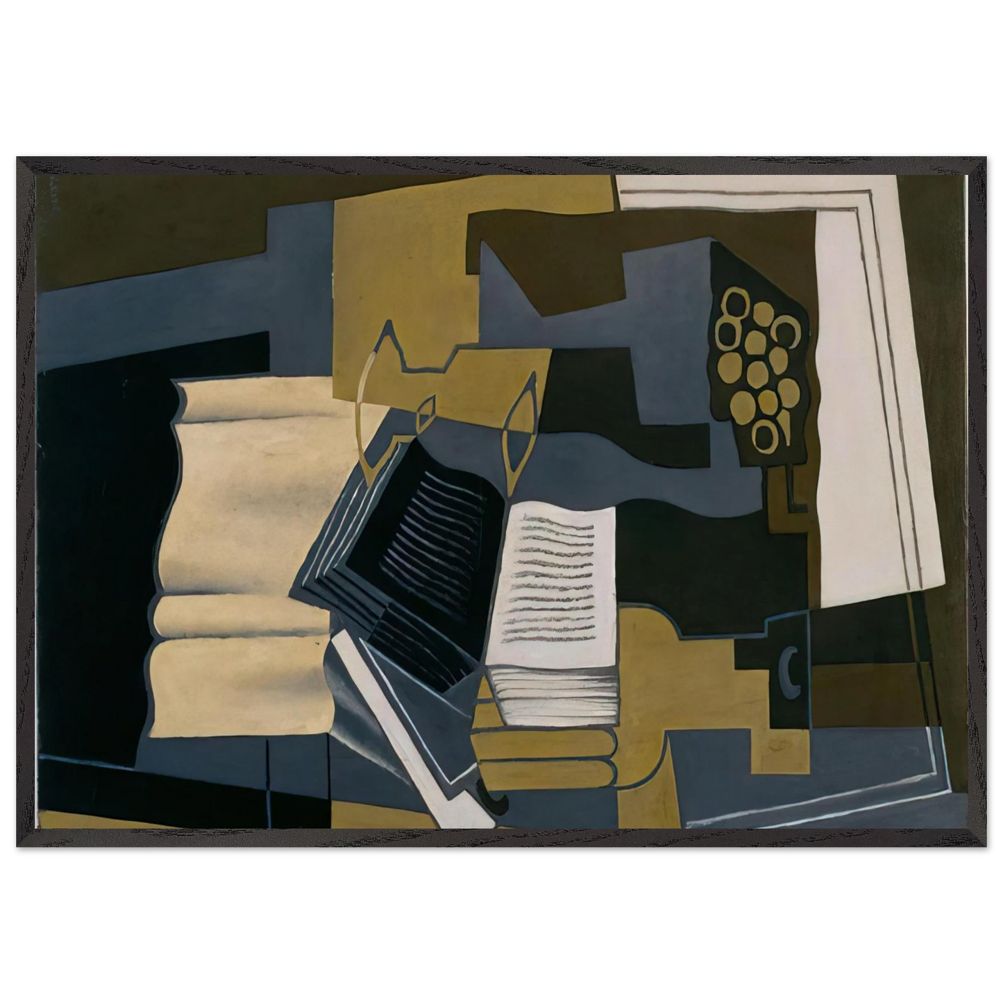 CARAFE AND BOOK 1920 - Juan Gris Framed Art Print – Black Wooden Frame - Default Title - -Framed Art Print