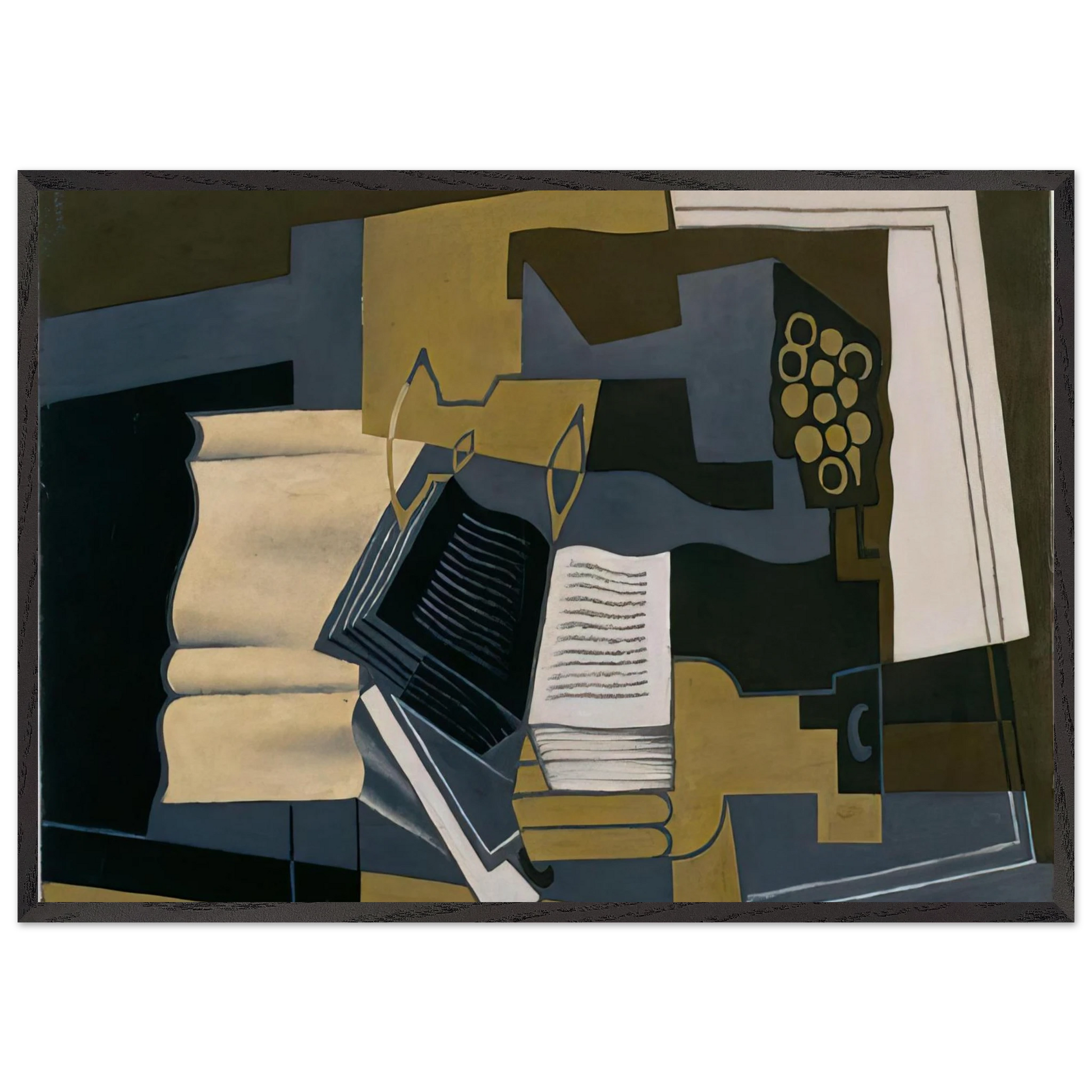 CARAFE AND BOOK 1920 - Juan Gris Framed Art Print – Black Wooden Frame - Default Title - -Framed Art Print