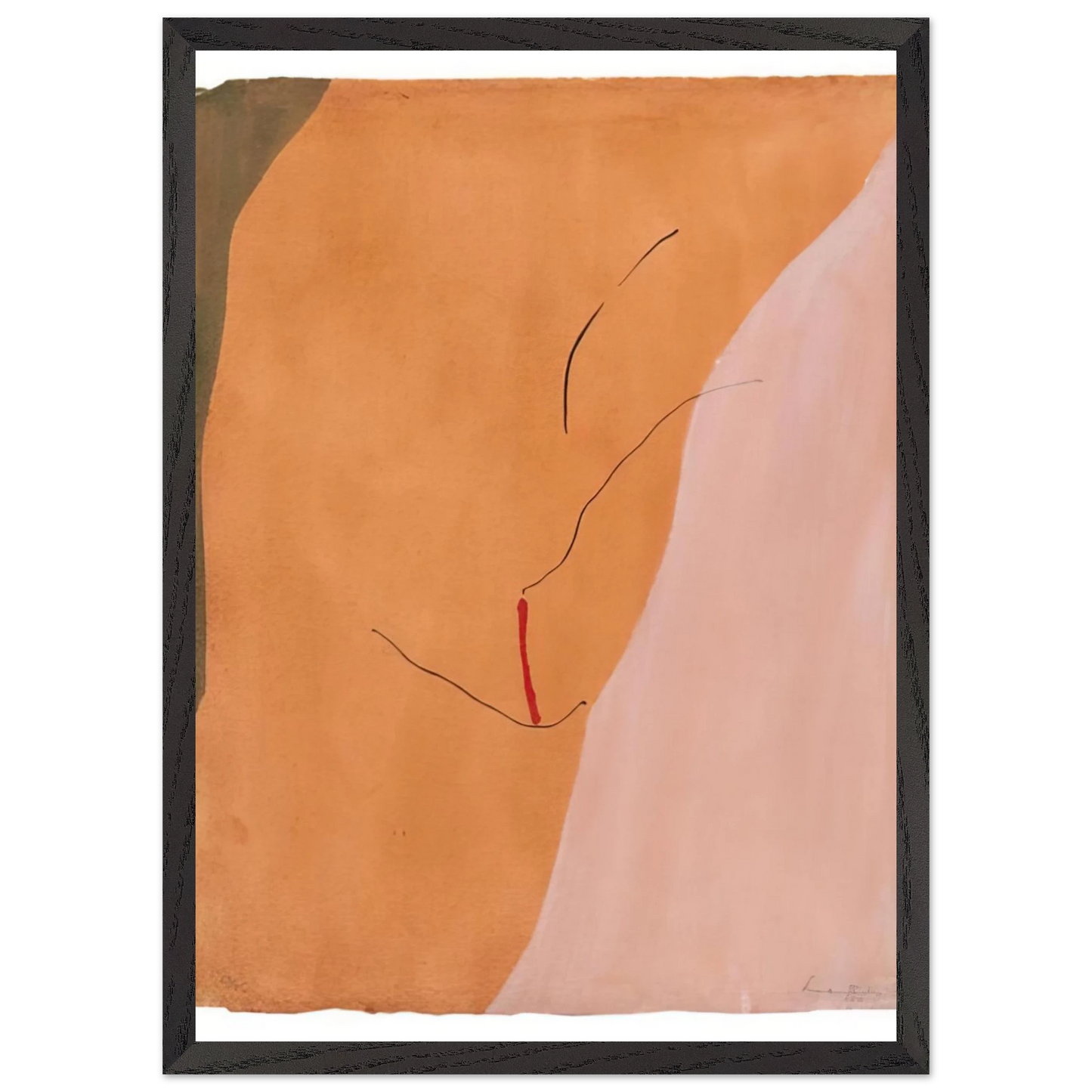 Helen Frankenthaler - Sanguine Mood - 1971 Wall art - A3 (29.7 x 42  cm) - Premium Wooden Framed Poster With Fine Art Paper - Wood frame
