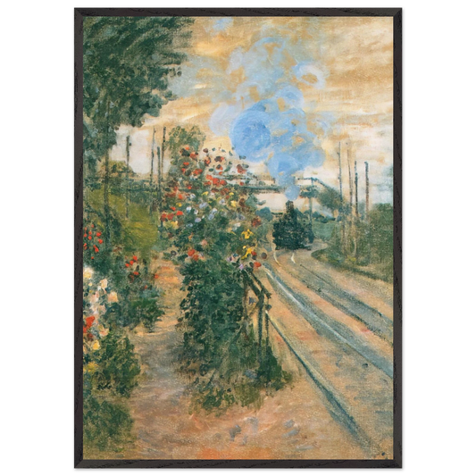 Arriving at Montegeron - claude monet 70x100 cm / 28x40 inches Framed Art Print – Black Wooden Frame