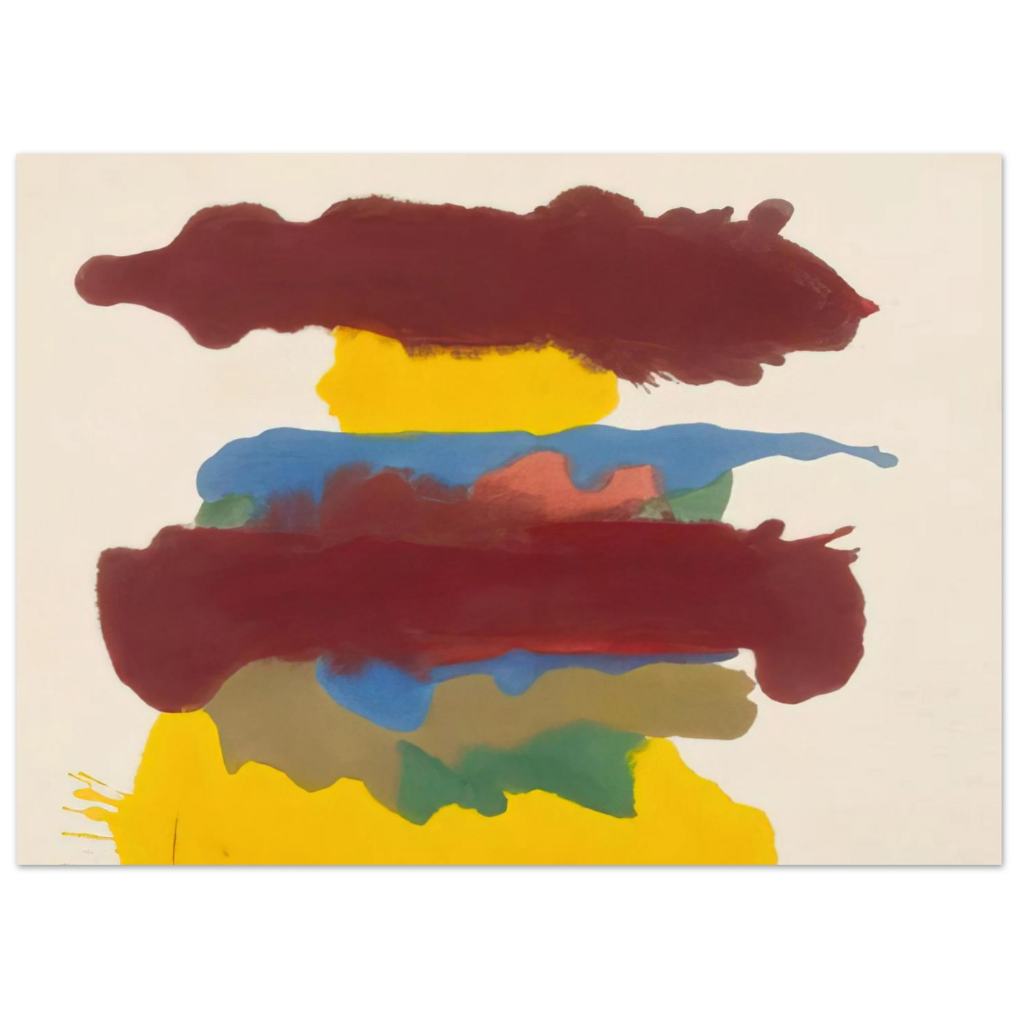 Helen Frankenthaler - Weather Change - 1963 Wall art - 40x50 cm / 16x20 inches - Premium Wooden Framed Poster With Fine Art Paper - Black frame