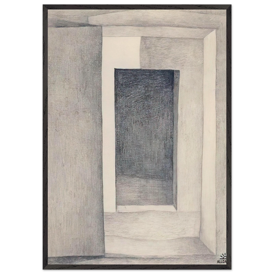 Patio Door - Georgia OKeeffe 70x100 cm / 28x40 inches Framed Art Print – Black Wooden Frame