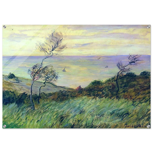 Cliffs of Varengeville, Gust of Wind - claude monet Acrylic Print - 70x100 cm / 28x40″ inches | claude monet Wall Art | claude monet Prints