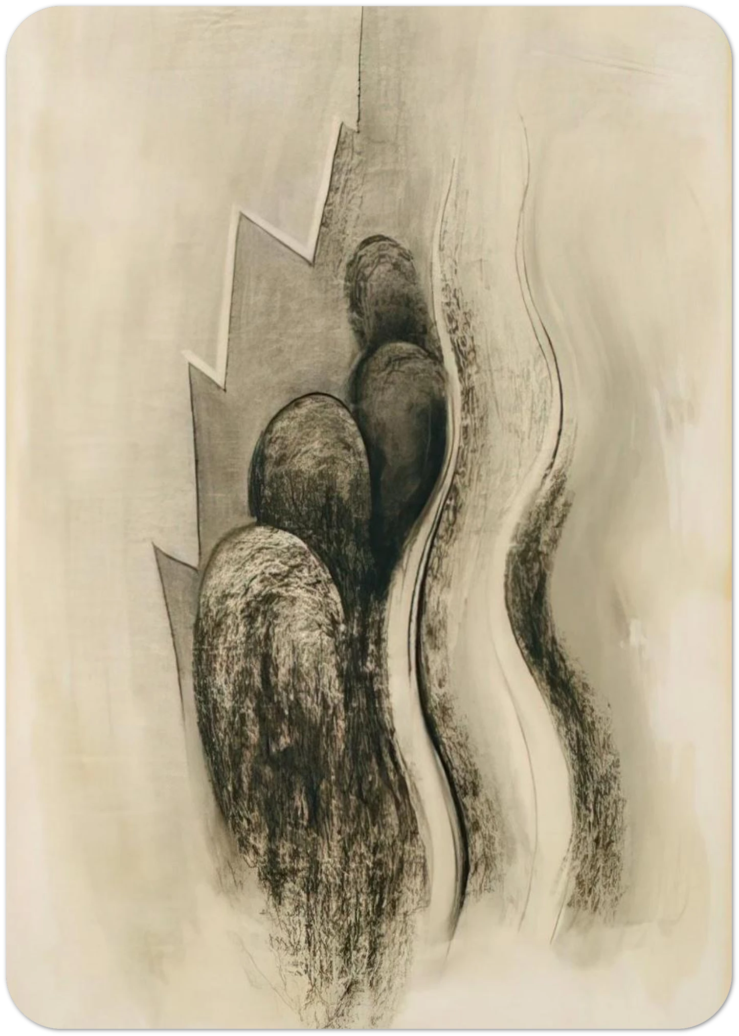 Drawing XIII By Georgia O'Keeffe Pack of 10 Post Cards | Georgia O'Keeffe Post Cards | A6 (10.5 x 14.8 cm) - 4.1 x 5.8 inches