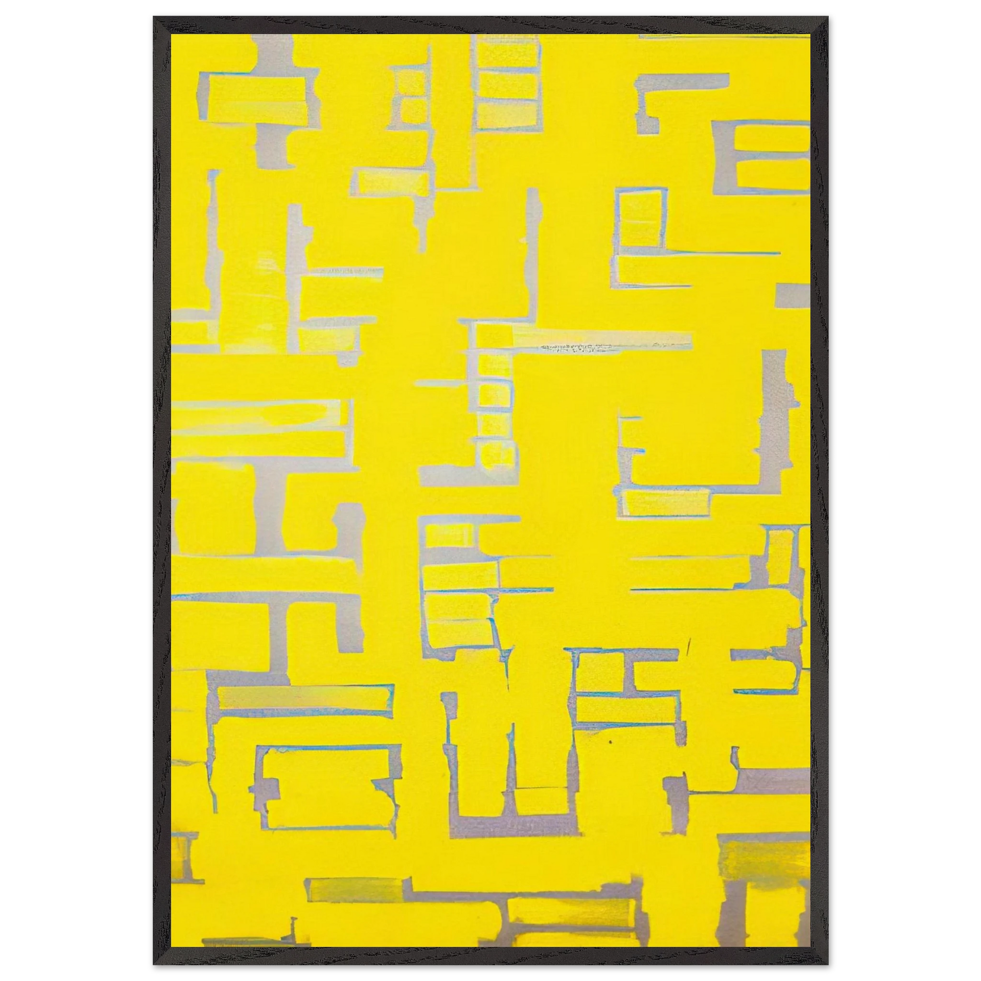 Untitled Yellow and White - 1950 - Ad Reinhardt Framed Art Print – Black Wooden Frame - Default Title - -Framed Art Print