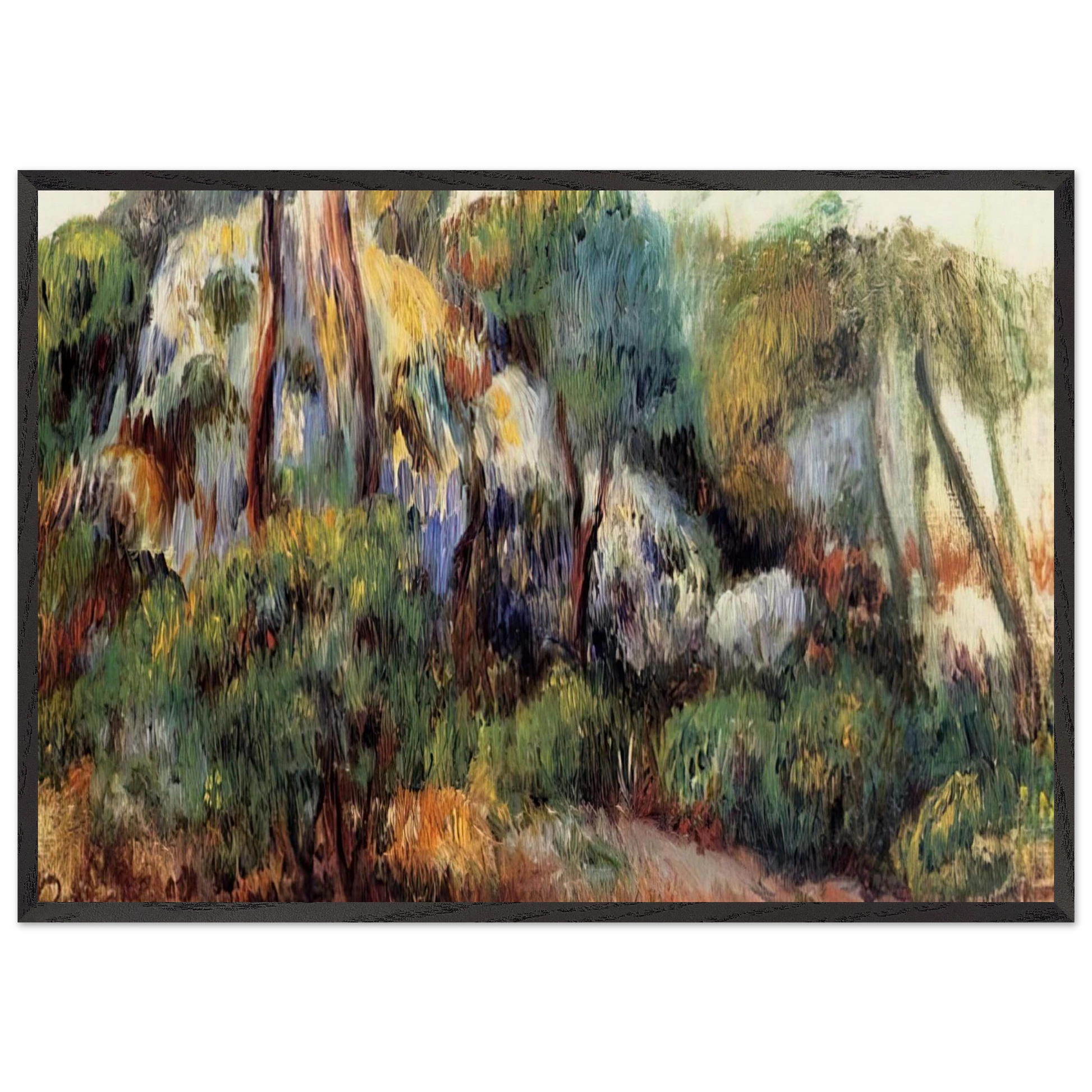 Purple Landscape - Pierre-Auguste Renoir Framed Art Print – Black Wooden Frame - Default Title - -Framed Art Print