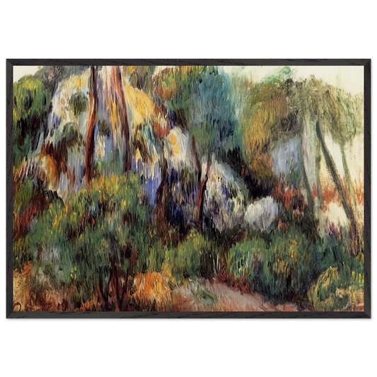 Purple Landscape - Pierre-Auguste Renoir 70x100 cm / 28x40 inches Framed Art Print – Black Wooden Frame